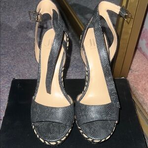 Black Textured Women's Heels